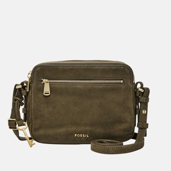 Fossil Piper Leather Crossbody Bag In Green Pastures Color - Picture 1 of 11